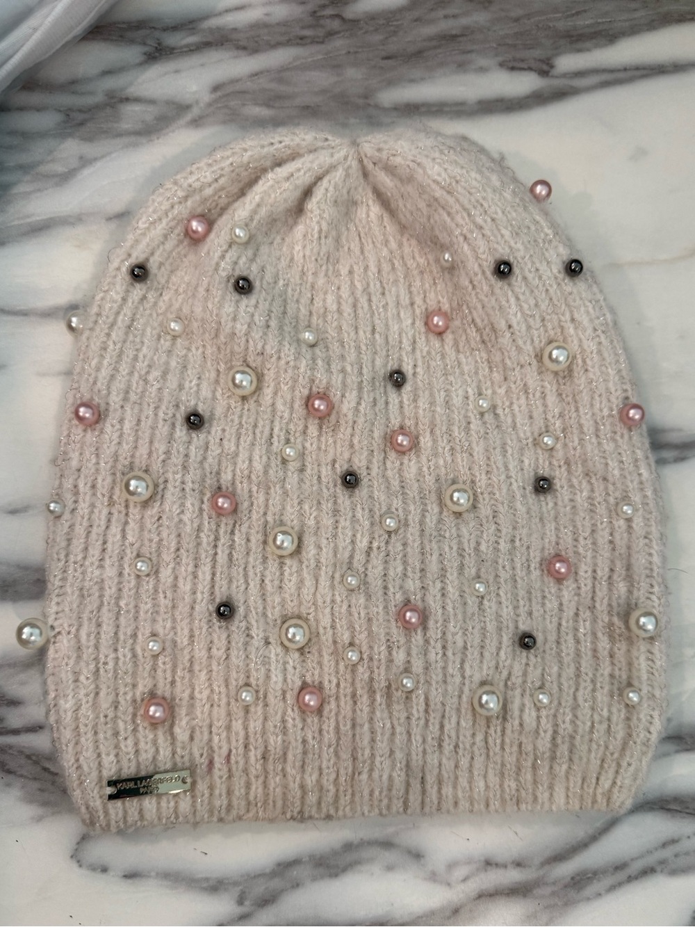 Karl Lagerfeld Beaded Beanie